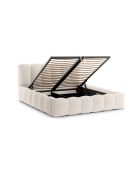 Letto Trunk con testiera in tessuto strutturale Senna beige chiaro - 226x166x95cm