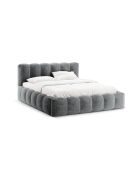 Borstbed met Chenille hoofdbord Senna Platinum - 226x206x95cm