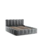 Borstbed met Chenille hoofdbord Senna Platinum - 226x206x95cm