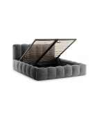 Borstbed met Chenille hoofdbord Senna Platinum - 226x206x95cm