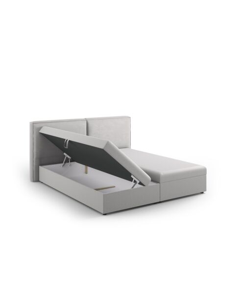Arendal Truhenbett aus Strukturstoff hellgrau - 210x206x100cm