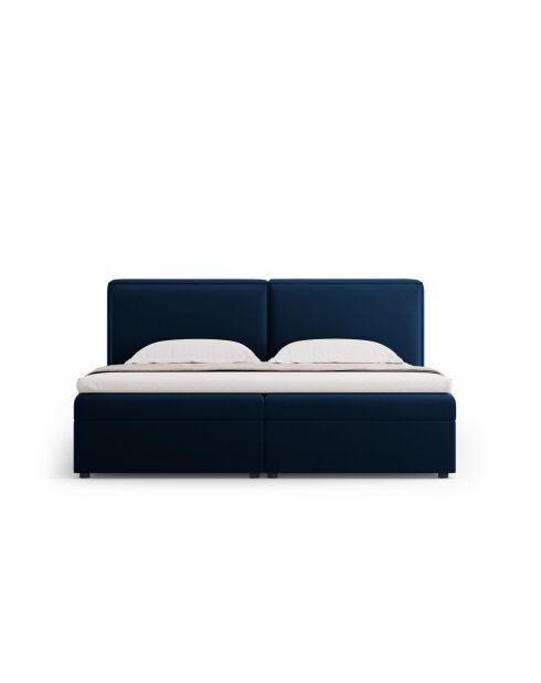 Velvet boxbed Arendal koningsblauw - 210x186x100cm