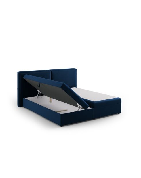 Velvet boxbed Arendal koningsblauw - 210x186x100cm