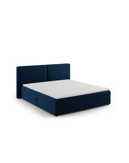 Velvet boxbed Arendal koningsblauw - 210x186x100cm