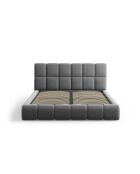 Zuringrijs kofferbed met fluwelen hoofdeinde - 220x180x100cm