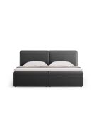 Ensemble boxspring en velours Arendal gris - 210x186x100cm
