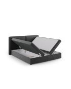 Ensemble boxspring en velours Arendal gris - 210x186x100cm