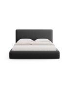 Donkergrijs kofferbed Colonel met fluwelen hoofdeinde - 220x160x100cm