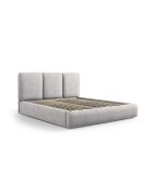 Brustbett mit Chenille-Kopfteil Bona hellgrau - 220x160x100cm