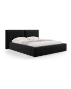 Cama baúl Arendal de terciopelo negro - 210x166x100 cm