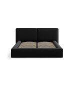 Cama baúl Arendal de terciopelo negro - 210x166x100 cm