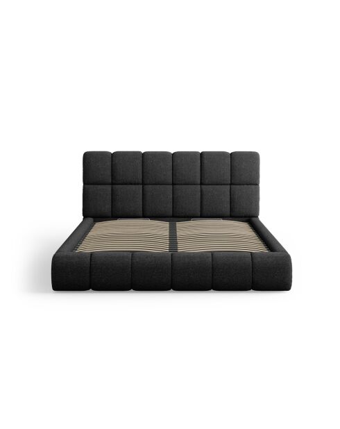 Brustbett mit schwarzem Sauerampfer-Chenille-Kopfteil — 220 x 180 x 100 cm
