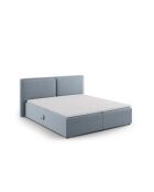 Velvet boxbed Arendal lichtblauw - 210x206x100cm