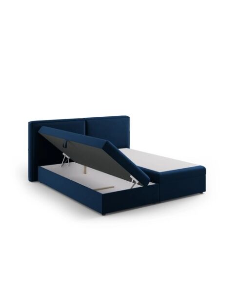 Velvet boxbed Arendal koningsblauw - 210x166x100cm