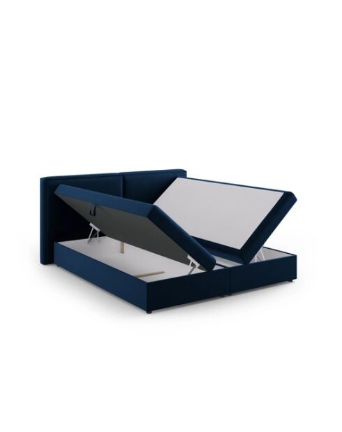 Velvet boxbed Arendal koningsblauw - 210x166x100cm