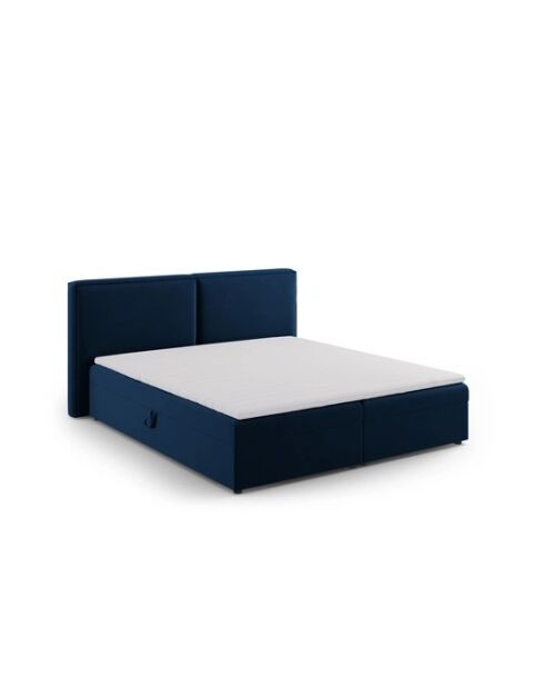 Velvet boxbed Arendal koningsblauw - 210x166x100cm