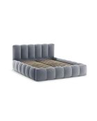 Borstbed met fluwelen hoofdeinde Tweepersoons Senna grijs - 226x206x95cm