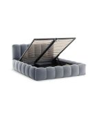 Borstbed met fluwelen hoofdeinde Tweepersoons Senna grijs - 226x206x95cm