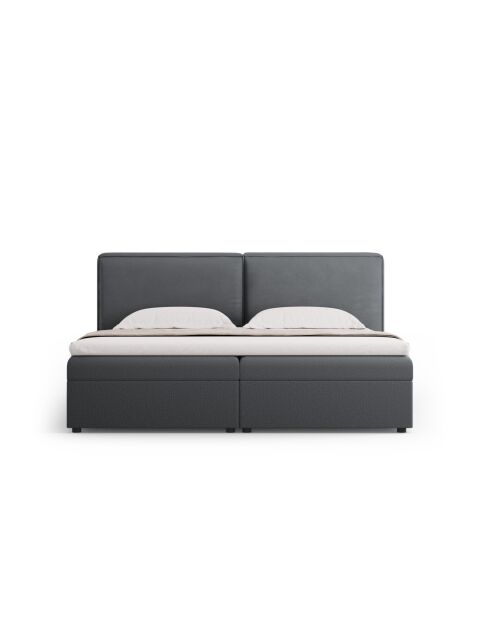 Arendal Truhenbett aus Strukturstoff dunkelgrau - 210x206x100cm