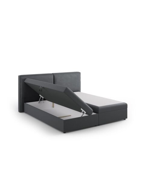 Arendal Truhenbett aus Strukturstoff dunkelgrau - 210x166x100cm
