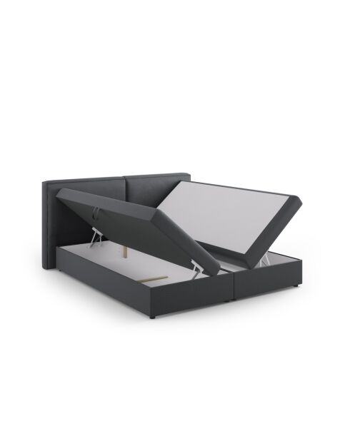 Arendal Truhenbett aus Strukturstoff dunkelgrau - 210x166x100cm
