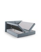 Cama baúl Arendal de terciopelo azul claro - 210x186x100cm