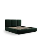 Lit Coffre Avec Tête de Lit en velours Bona vert bouteille - 220x200x100cm