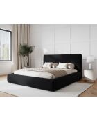 Lit Coffre Avec Tête de Lit en velours Colonel noir - 220x220x100cm