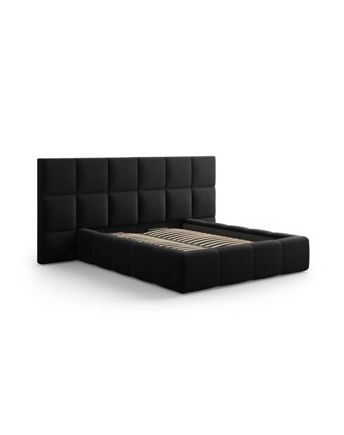 Kommode mit Samtkopfteil Double Isa schwarz - 230x200x125cm