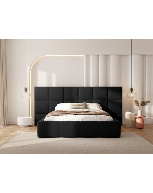 Kommode mit Samtkopfteil Double Isa schwarz - 230x200x125cm