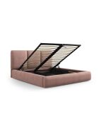 Bedkast met Chenille hoofdbord Bona roze - 220x160x100cm