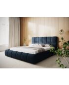 Kofferraumbett mit königsblauem Sauerampfer-Chenille-Kopfteil — 220 x 220 x 100 cm