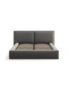 Lit Coffre Avec Tête de Lit en velours Double Arendal gris clair - 228x214x97.5cm