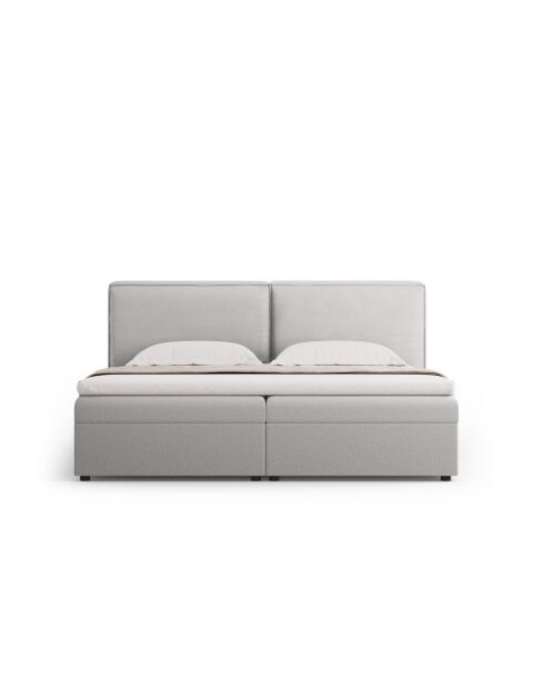 Arendal Truhenbett aus Strukturstoff hellgrau - 210x166x100cm