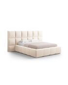 Lit Coffre Avec Tête de Lit en velours Double Isa beige clair - 230x300x125cm