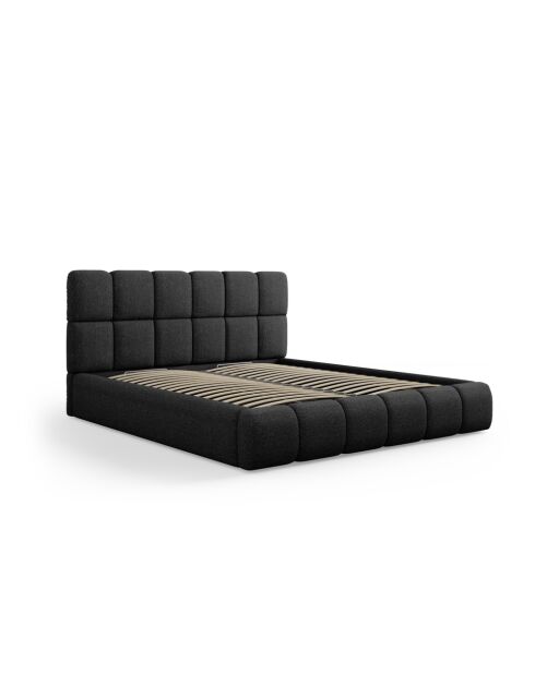 Brustbett mit schwarzem Sauerampfer-Chenille-Kopfteil — 220 x 160 x 100 cm