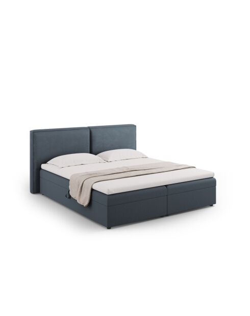 Arendal blauwe borstbed van structuurstof - 210x166x100cm