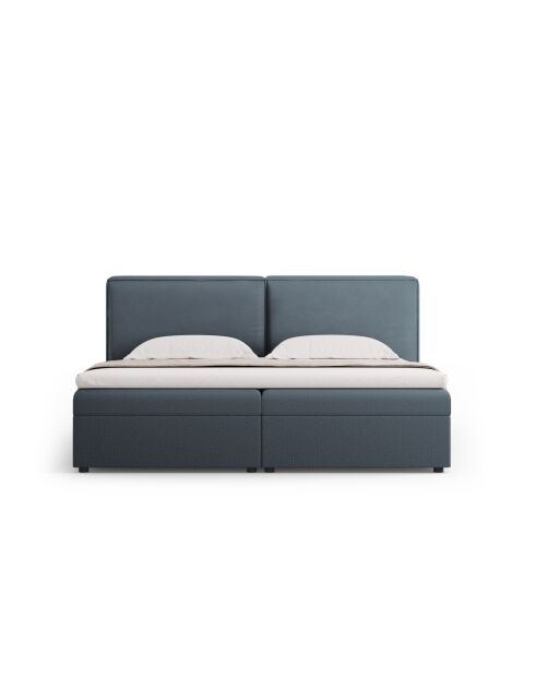 Arendal blauwe borstbed van structuurstof - 210x166x100cm