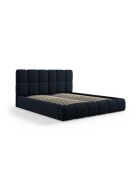 Kofferbed met donkerblauw hoofdbord van zuringfluweel - 220x220x100cm