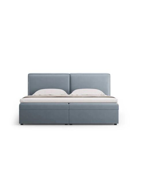 Velvet boxbed Arendal lichtblauw - 210x166x100cm