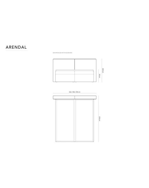 Velvet boxbed Arendal lichtblauw - 210x166x100cm