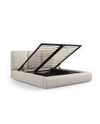 Bedkast met Chenille hoofdbord Bona beige - 220x160x100cm