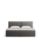Cama baúl Arendal de terciopelo gris claro - 210x206x100cm