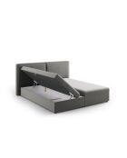 Cama baúl Arendal de terciopelo gris claro - 210x206x100cm