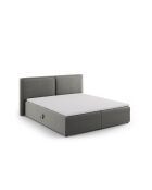 Cama baúl Arendal de terciopelo gris claro - 210x206x100cm