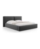 Cama baúl Arendal de terciopelo gris - 210x166x100cm