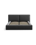 Cama baúl Arendal de terciopelo gris - 210x166x100cm