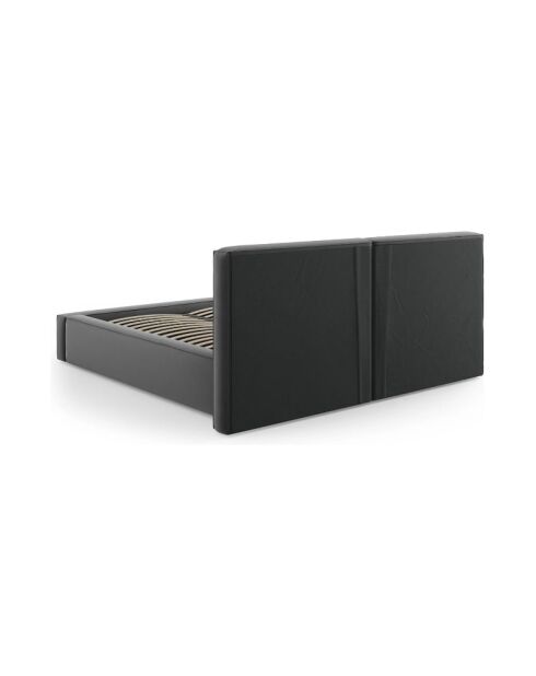 Cama baúl Arendal de terciopelo gris - 210x166x100cm