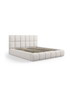 Sauerampfer-Kastenbett mit Chenille-Kopfteil, hellgrauer Sauerampfer — 220 x 220 x 100 cm