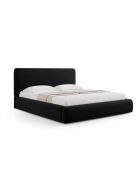 Lit Coffre Avec Tête de Lit en velours Colonel noir - 220x180x100cm